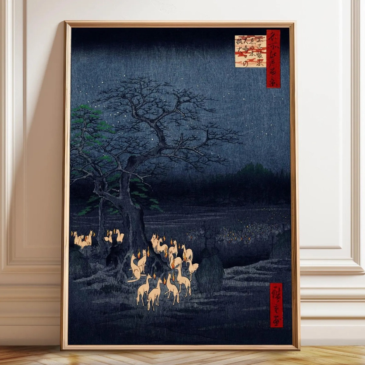 Home Decor Aesthetic Pinterest - Japanse Retro Fox Canvas Print Poster