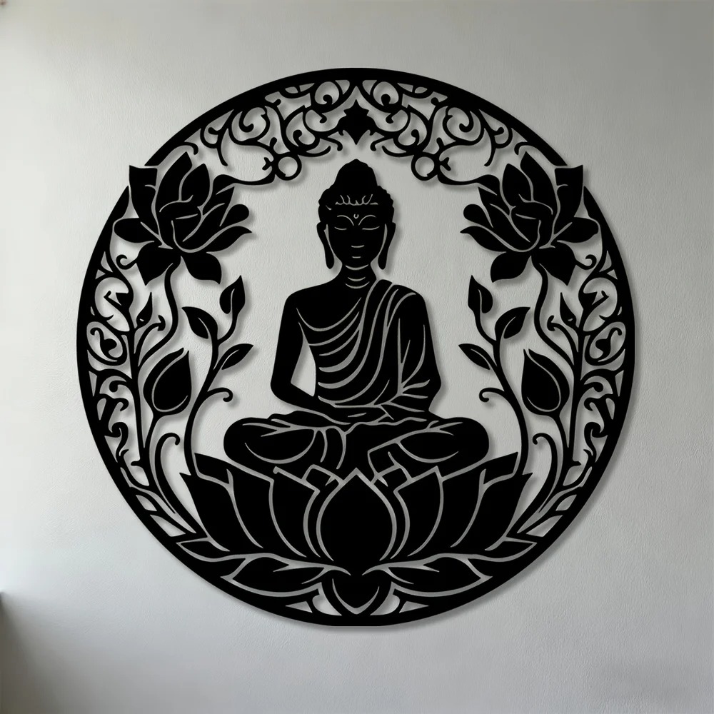Home Decor Brand - 2D Platte Boeddha Lotus Mandala Metalen