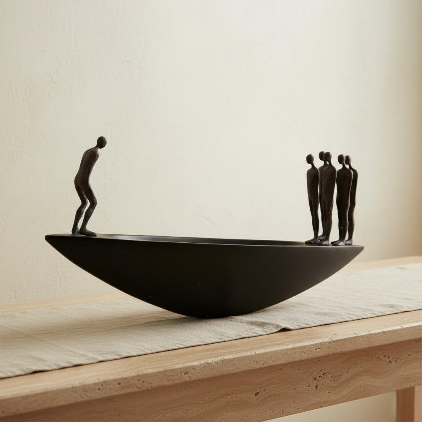 Home Decor Brand - Modern hars zeilboot standbeeld artistiek Wabi-sabi