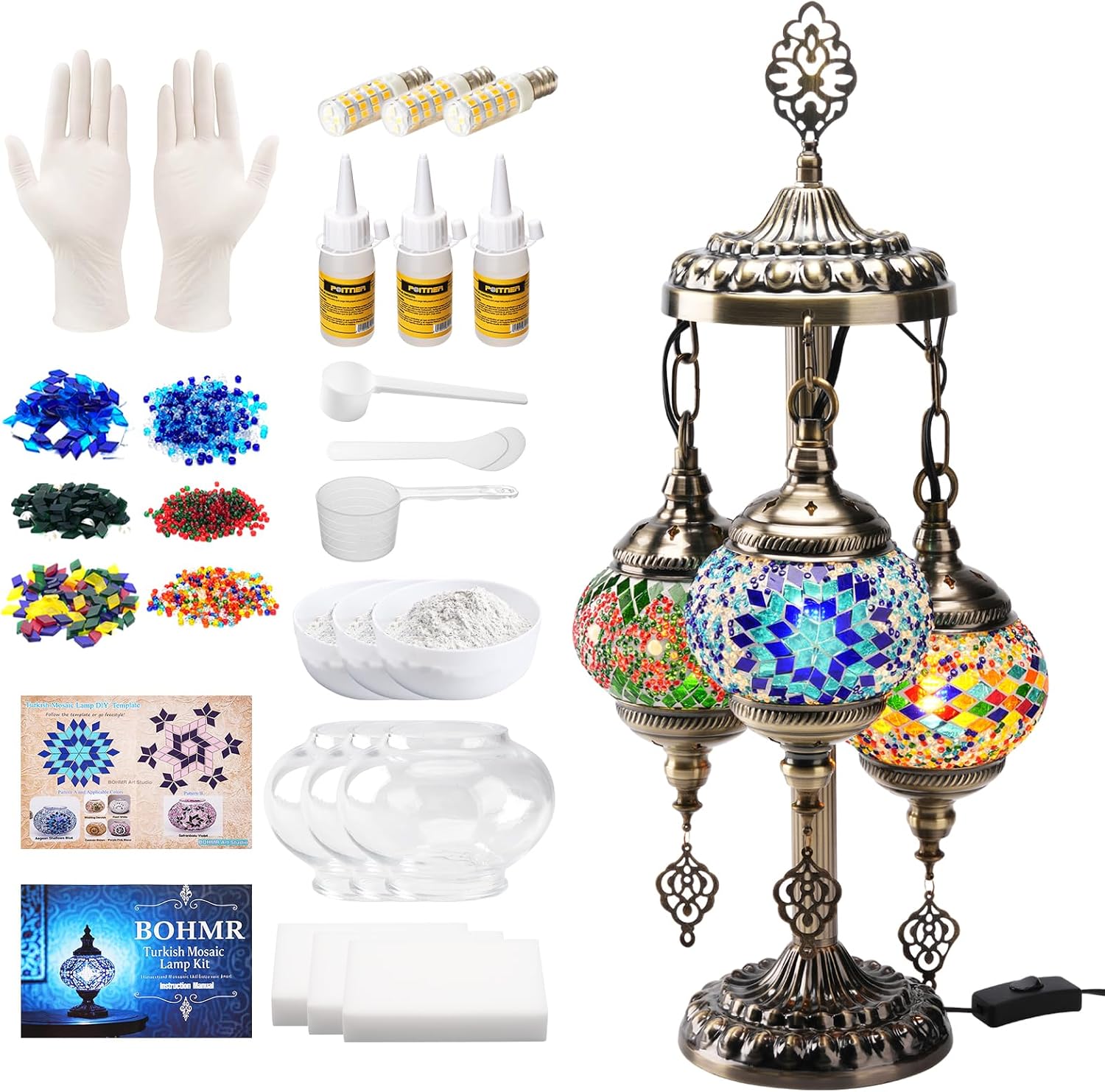 H&M Home Decor - DIY 3-delige Turkse mozaïeklampset, 23 inch