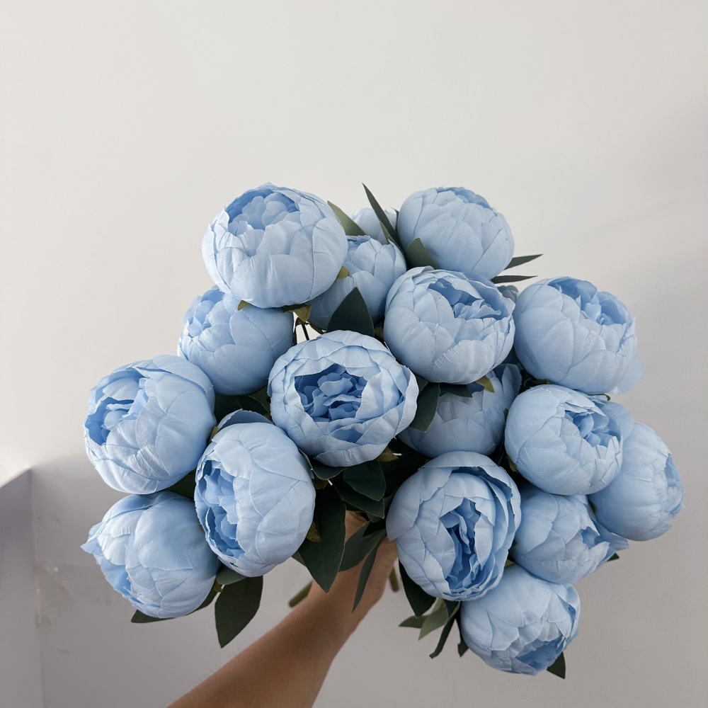 Home Decor Aesthetic Pinterest - 10 hoofden zijden pioenboeket blauwe kunstbloem