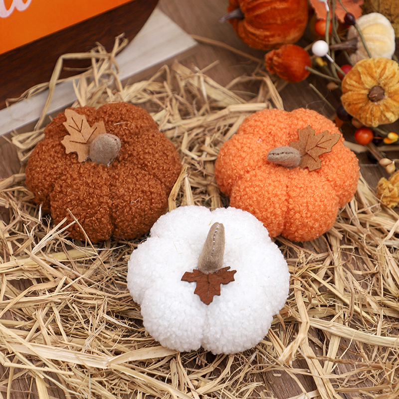 Home Decor Halloween - Pluizige pompoenpluche Halloween-pompoendecoratie Seizoensgebonden huisdecoratie voor