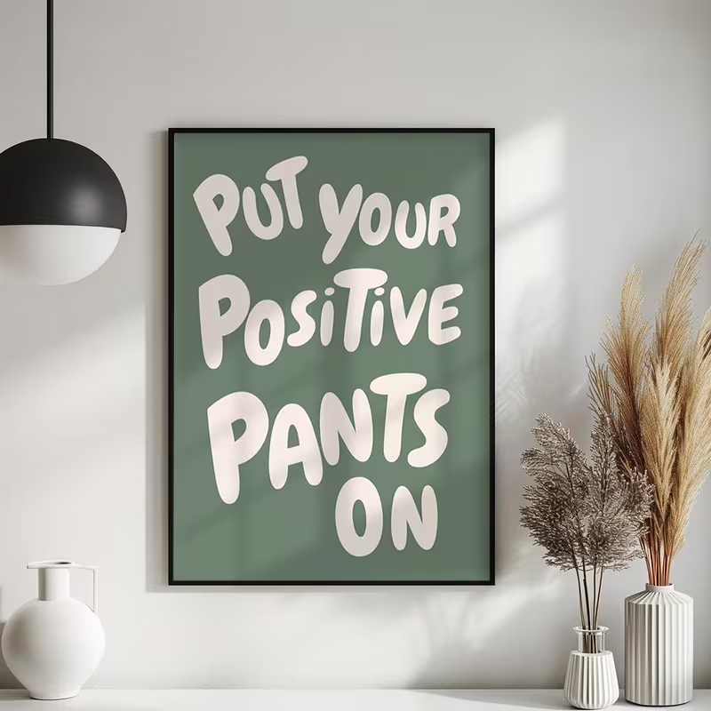 Moderne groene 'Put Your Posit - Home Decor Quotes On Wall recensie en prijs