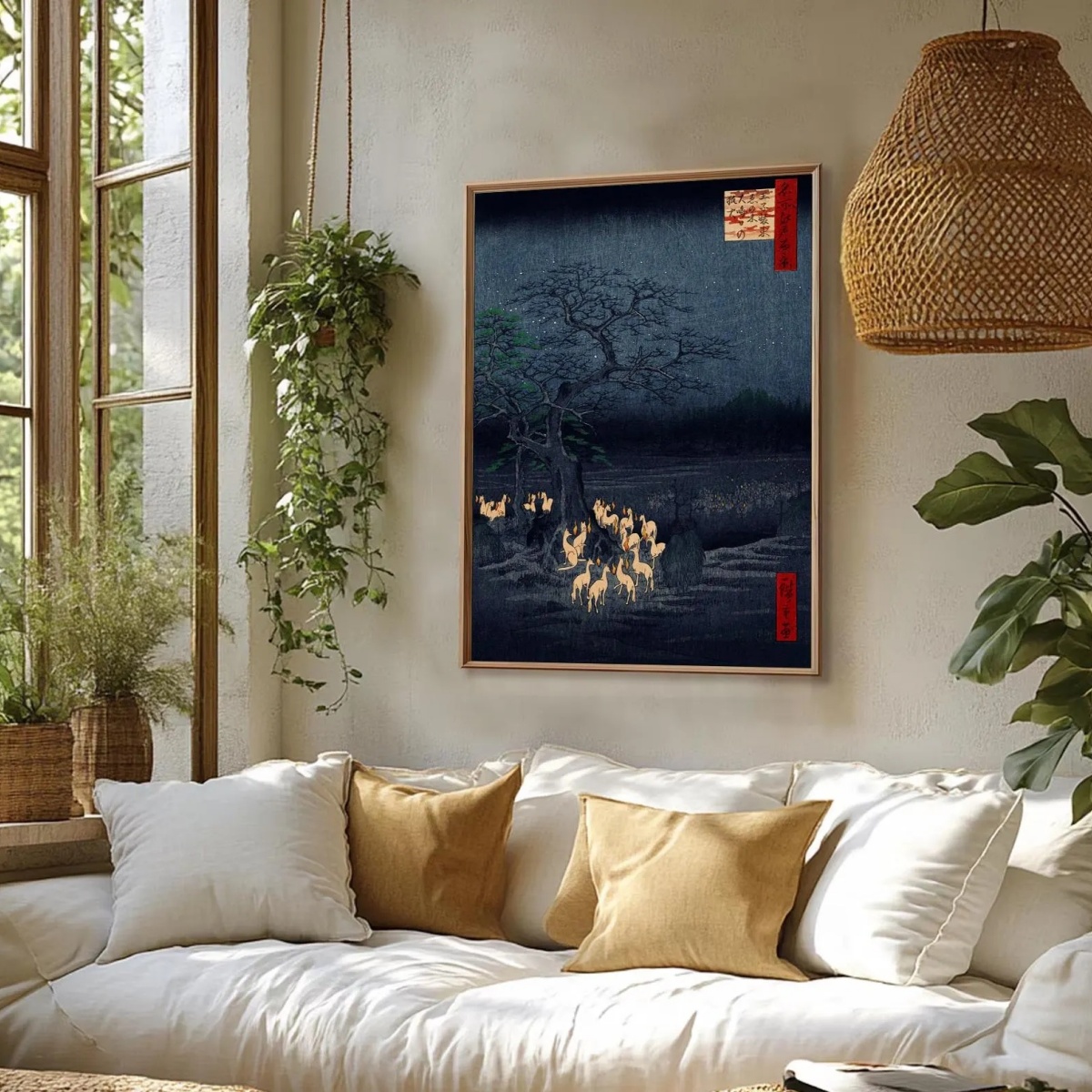 Japanse Retro Fox Canvas Print - Home Decor Aesthetic Pinterest recensie en prijs