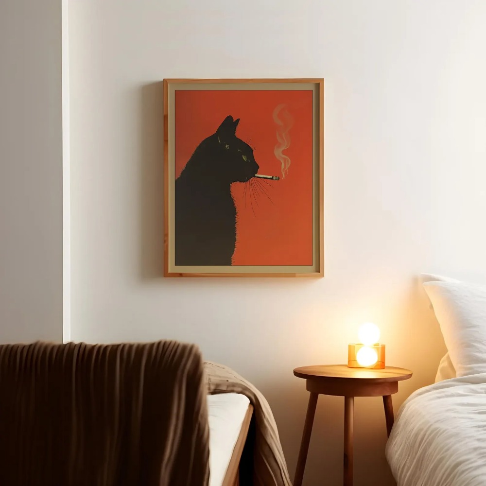 Zwarte kat die een sigaret roo - Home Decor Aesthetic Pinterest recensie en prijs