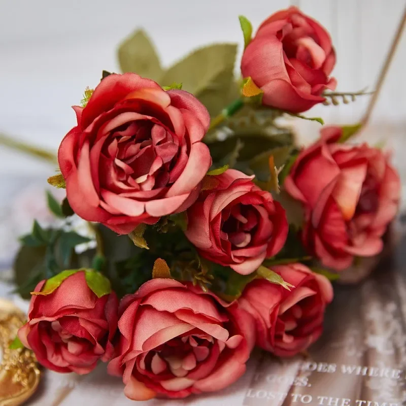 Vintage 8 hoofden kunstbloemen - Home Decor Aesthetic Pinterest recensie en prijs