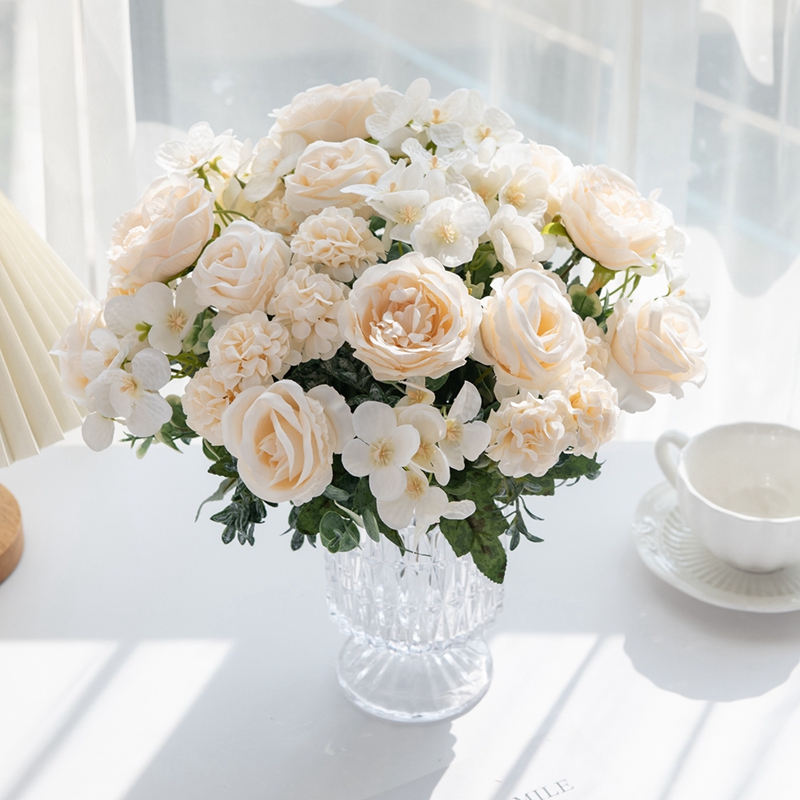 Kunstbloemen 7-vork Zijde Roos - Home Decor Aesthetic Pinterest recensie en prijs