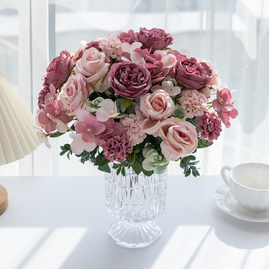 Kunstbloemen 7-vork Zijde Roos - Home Decor Aesthetic Pinterest recensie en prijs