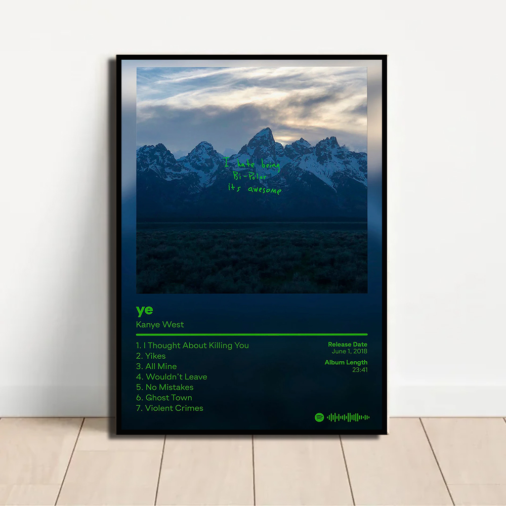 Rap zanger Kanye West Art Post - Home Decor Aesthetic Pinterest recensie en prijs