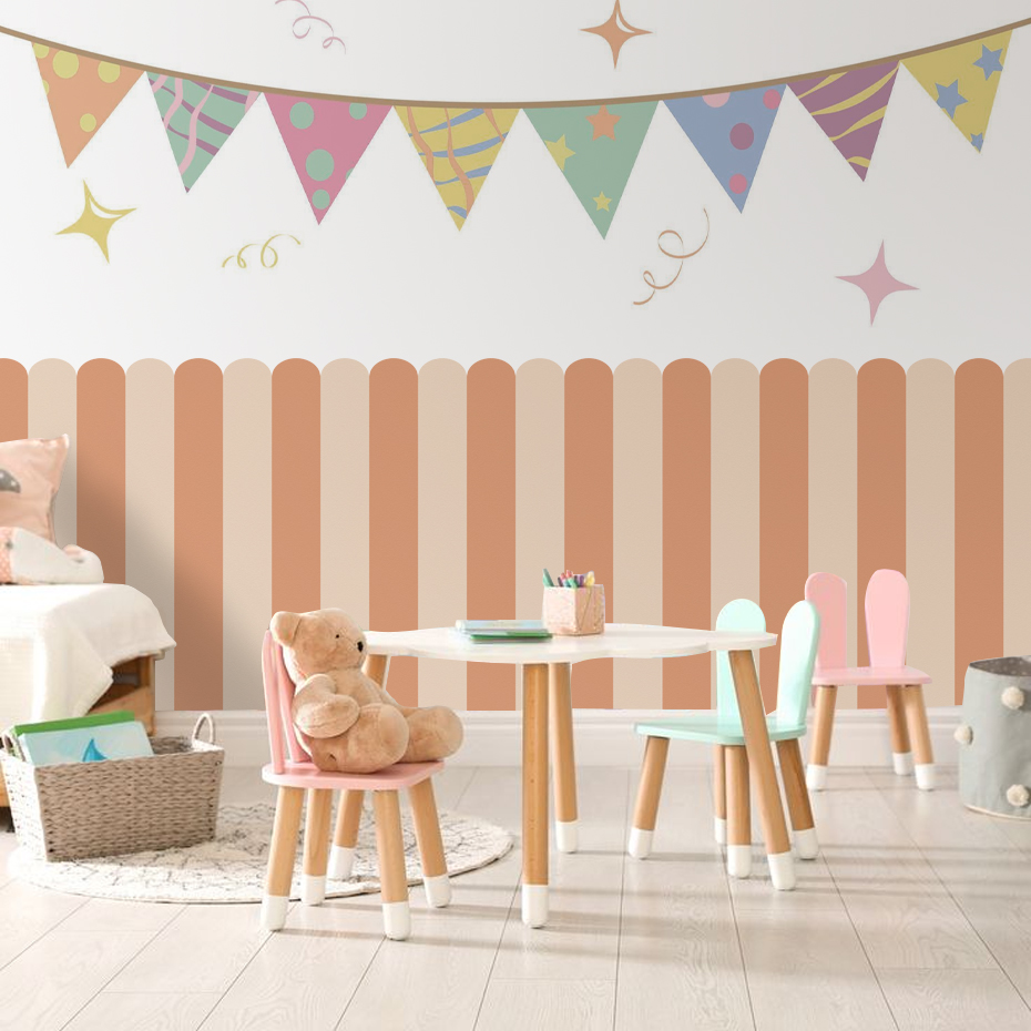 Veelkleurig verticaal gestreep - Home Decor Wallpaper recensie en prijs